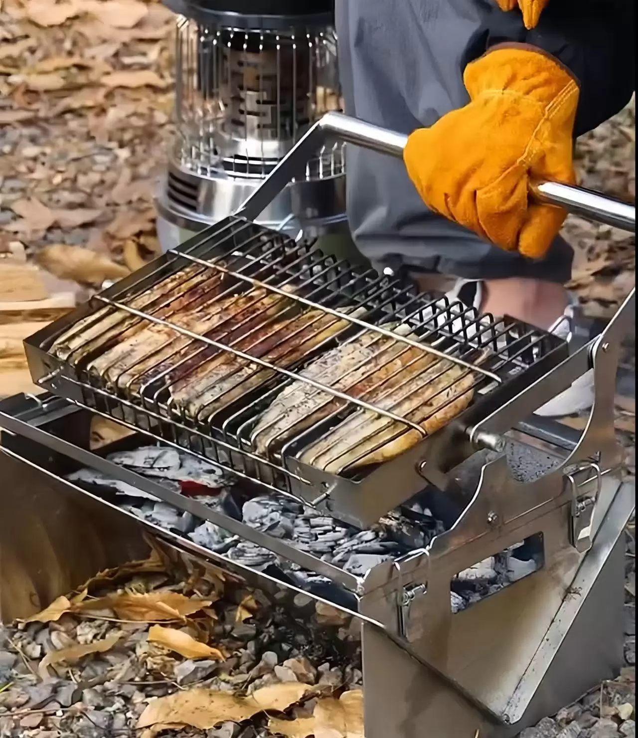 Barbecue à charbon de bois pliable extrêmement rotatif