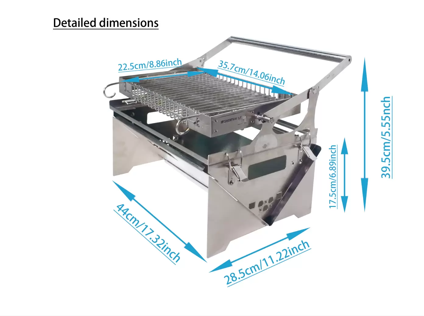 Barbecue à charbon de bois pliable extrêmement rotatif