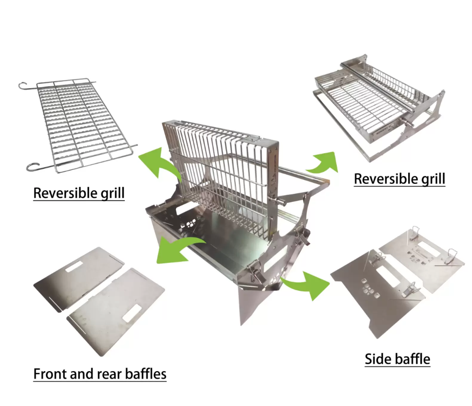 Barbecue à charbon de bois pliable extrêmement rotatif
