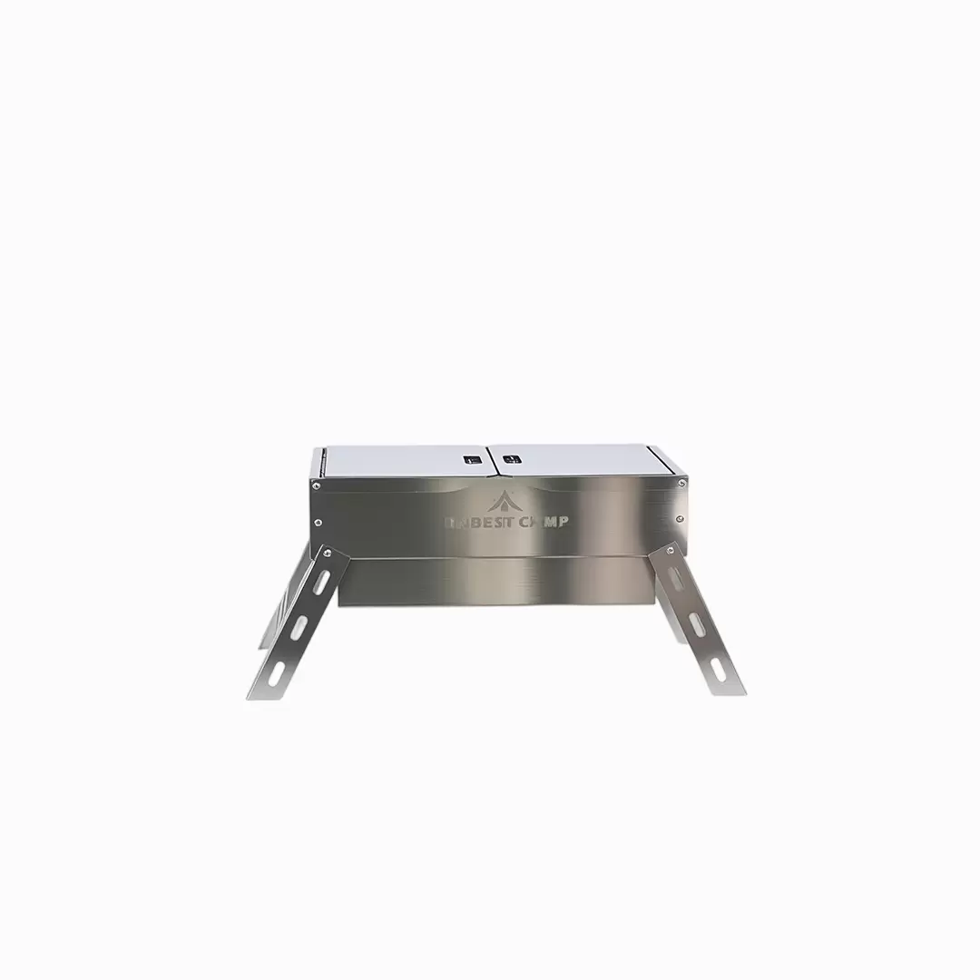 Barbecue au charbon de bois en acier inoxydable avec poignée pliable