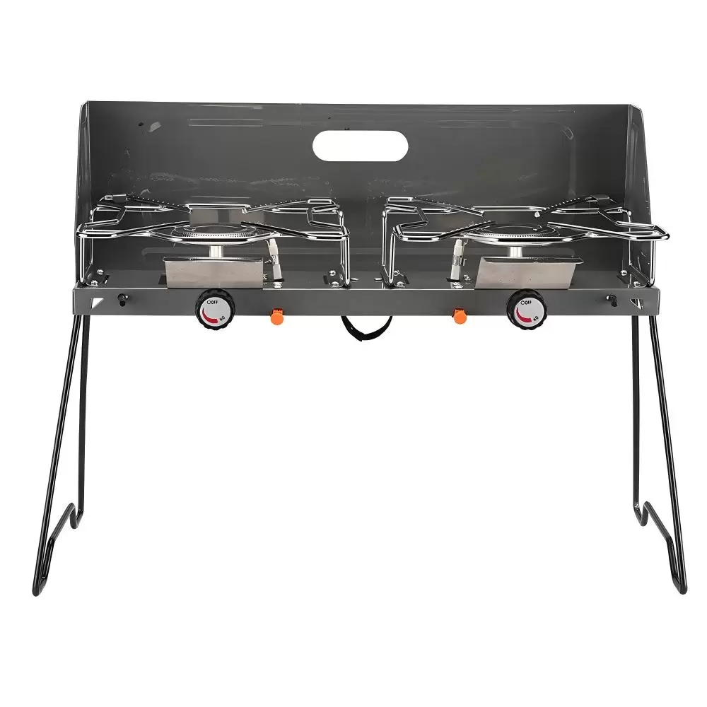 Réchaud de camping à gaz pliable à double brûleur
