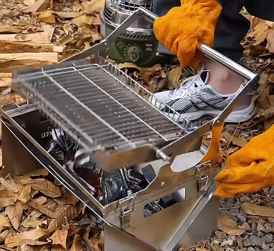 barbecue portable pliable au charbon de bois