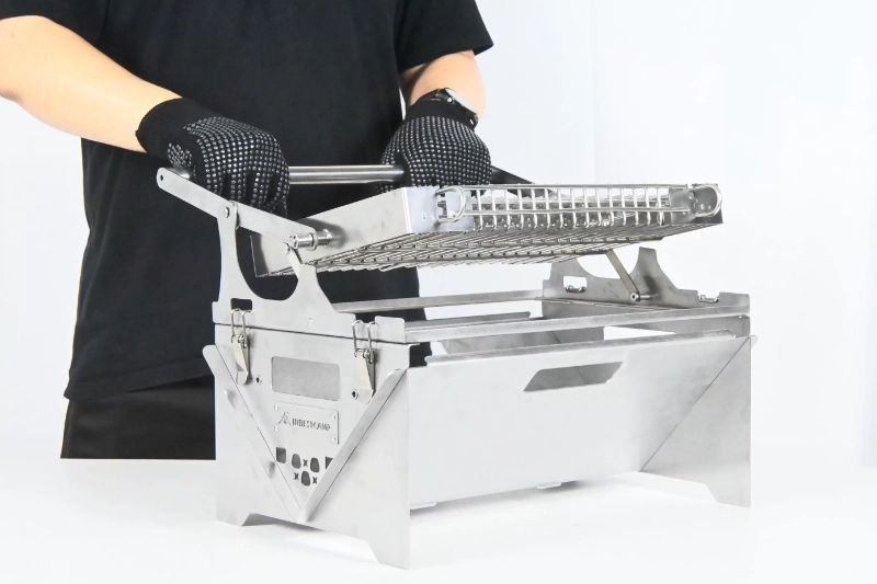 Grill de camping rotatif léger