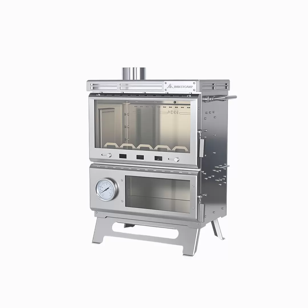 R&eacute;chaud de camping multifonctionnel en acier inoxydable con&ccedil;u pour une cuisine en plein air modulaire