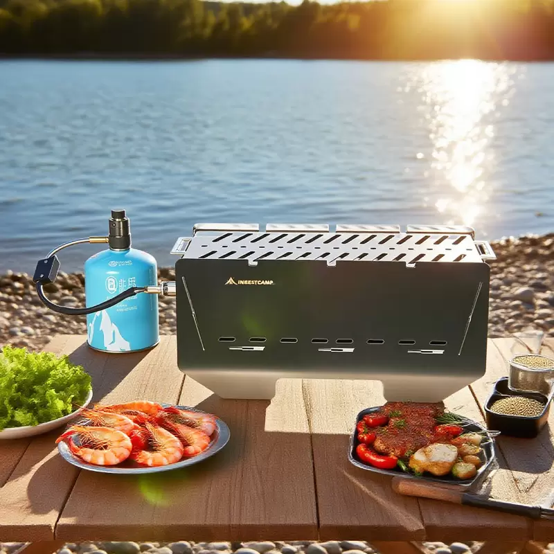 Barbecue &agrave; gaz de camping en acier inoxydable 304, con&ccedil;u pour la personnalisation OEM et ODM