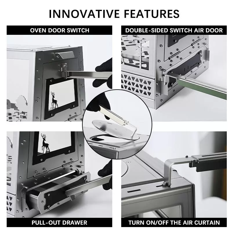 Poêle à bois de tente en acier inoxydable