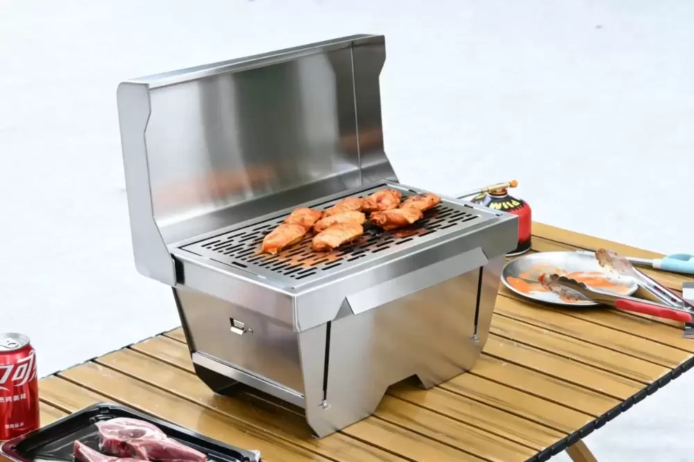 Barbecue à gaz portable pliable d'extérieur