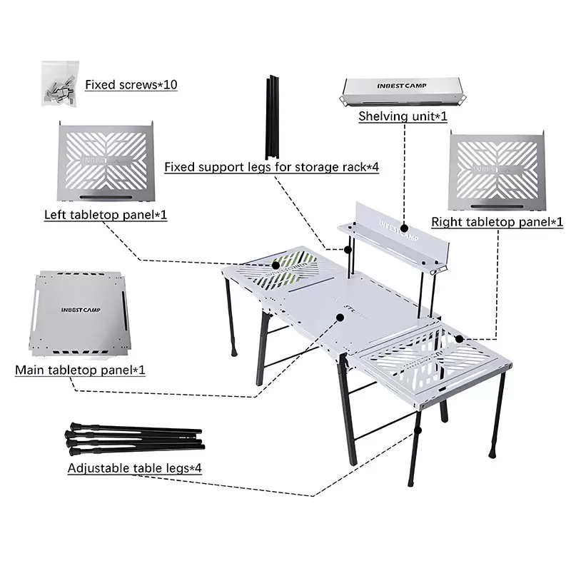 Table d&eacute;tachable de camping en plein air